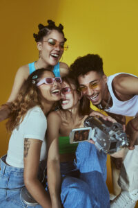 fashion style posing with camera
